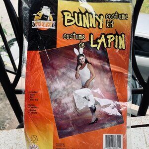 Rare NIB Vintage Scarewear Bunny Costume Kit Ears, Tail & Bow Tie Adult Size